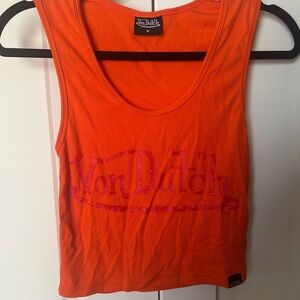 Von Dutch Vibrant Orange Tank Top